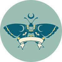 icon with banner of a moth vector