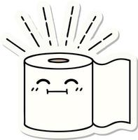 sticker of tattoo style toilet paper character vector