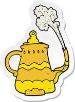 sticker of a cartoon fancy coffee pot vector