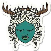 orc druid character face sticker vector