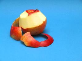 sliced fruit on blue background photo