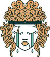 crying human barbarian illustration vector