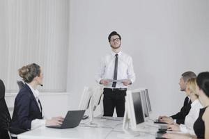 business people group working in customer and help desk office photo