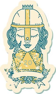 human fighter with natural 20 roll illustration