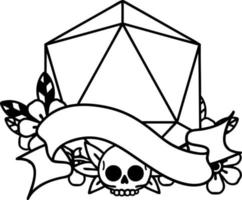 natural one d20 dice roll illustration vector