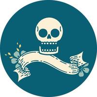 icon with banner of a skull vector