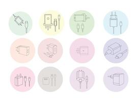 Education vector icons set for internet and online education, e-learning resources, distant online courses, colleges, academies universities and schools. Line art minimalist style. Black color.