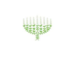 Black Hanukkah menorah icon isolated on yellow background. Religion icon. Hanukkah traditional symbol. Holiday religion, jewish festival of Lights. Long shadow style. Vector. vector