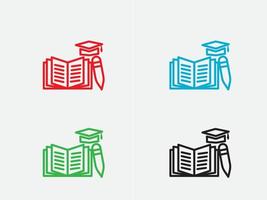 iconos vectoriales de educación establecidos para Internet y educación en línea, recursos de aprendizaje electrónico, cursos en línea distantes, colegios, academias, universidades y escuelas. estilo minimalista de arte lineal. de color negro. vector