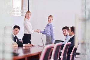 business people making a deal at meeting photo