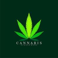 logotipo de cannabis. icono de vector de hoja de marihuana verde