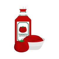 red tomato sauce in a bottle vector