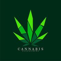 Cannabis logo. Green marijuana leaf vector icon