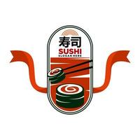 diseño de logotipo de sushi. logotipo de sushi de comida japonesa vector