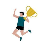 runners win by bringing trophies vector