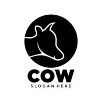 cow logo silhouette. vector illustration of a cow. farm logo