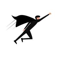 Flying businessman becomes a super hero. company backbone vector