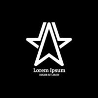 logotipo de estrella. logotipo lujoso y elegante. diseño de logo en estilo moderno y minimalista vector