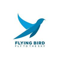 Flying bird logo. Logo with flying blue bird concept. logo with minimalist and modern style. suitable for business vector