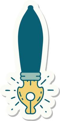 sticker of tattoo style fountain pen