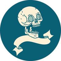 icon with banner of a skull vector