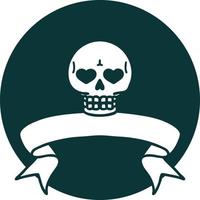 icon with banner of a skull vector