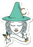 elf mage character face sticker vector