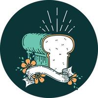 icon of tattoo style loaf of bread vector