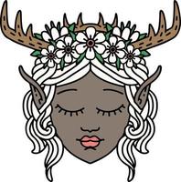 elf druid character face illustration vector