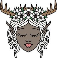 elf druid character face illustration vector