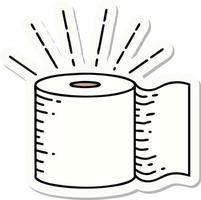 sticker of tattoo style toilet paper vector