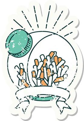 grunge sticker of tattoo style jar of candy