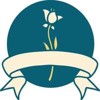 icon with banner of a lily vector