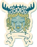 crying orc druid character face illustration vector