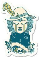 crying human druid character with natural one D20 roll sticker vector