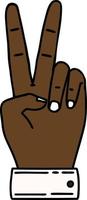 peace symbol two finger hand gesture illustration vector