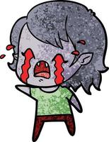 cartoon crying vampire girl vector