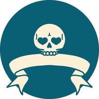 icon with banner of a skull vector