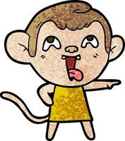 crazy cartoon monkey in dress vector