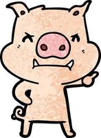 angry cartoon pig vector