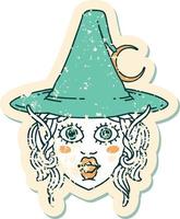 elf mage character face illustration vector