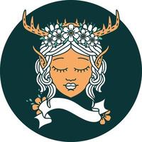 elf druid character face icon vector