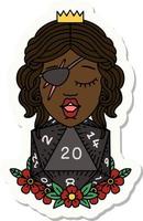 human rogue with natural twenty dice roll sticker vector