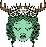 ilustración de cara de personaje de druida orco vector