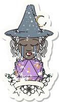 crying elf mage character with natural one dice roll illustration vector