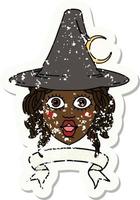 human witch character with banner illustration vector