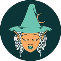 elf mage character face icon vector