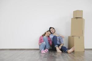 Young couple moving in new home photo