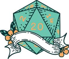 ilustración natural de tirada de dados veinte d20 vector