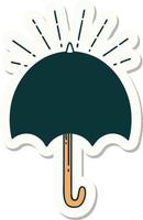 sticker of tattoo style open umbrella vector